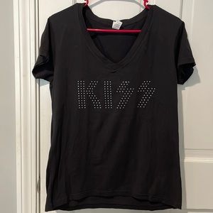 KISS check women’s size L tee